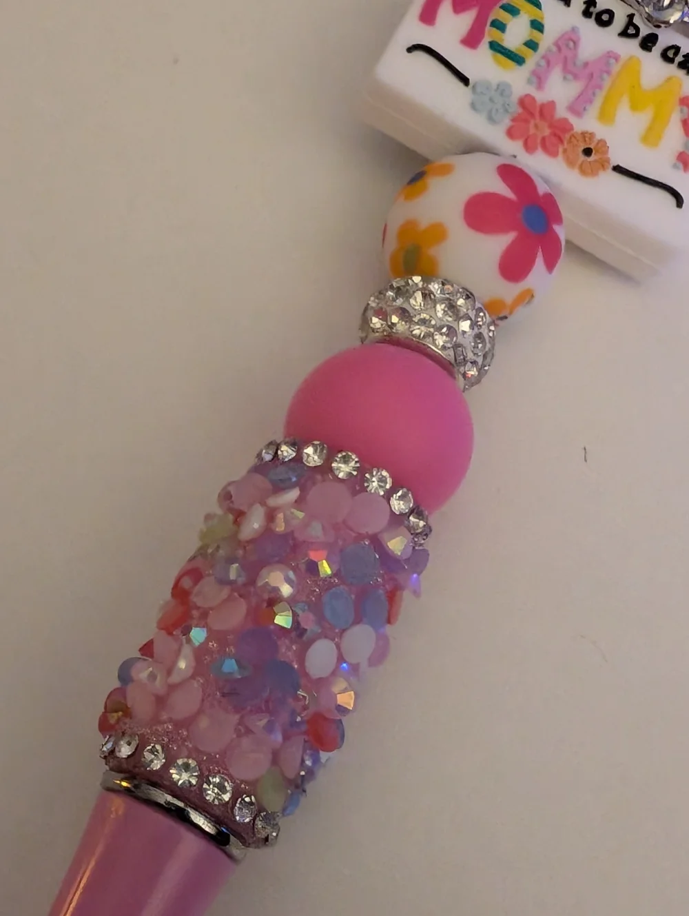 Handmade Blessed To Be Called Mommy Beaded Silicone Focal Bead Pen